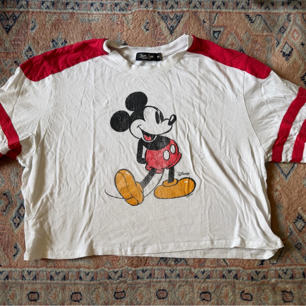 Junk Food Vintage-Style White & Red Mickey Mouse Tee XL